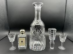 Beautiful WATERFORD CRYSTAL Ashling (Cut) Decanter withStopper & 2 Cordial Glasses