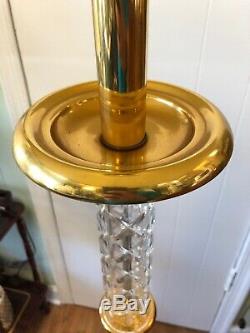 Beautiful Waterford Cut Crystal And Brass Floor Lamp