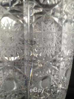 Beautiful hand cut large crystal vase