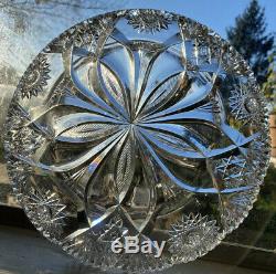 Bergen Columbia Stunning Large American Brilliant (abp) Cut Glass Crystal Tray