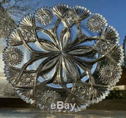 Bergen Columbia Stunning Large American Brilliant (abp) Cut Glass Crystal Tray