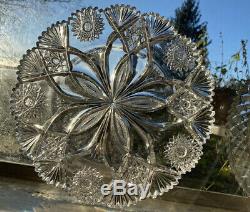 Bergen Columbia Stunning Large American Brilliant (abp) Cut Glass Crystal Tray