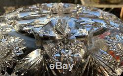 Bergen Columbia Stunning Large American Brilliant (abp) Cut Glass Crystal Tray