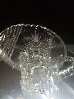 Beverage Jug Tankard Pitcher American Brilliant Cut Glass Crystal cane harvard