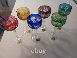 Beyer Bleikristall Hock 24% Lead Crystal Hand Cut Wine Glasses