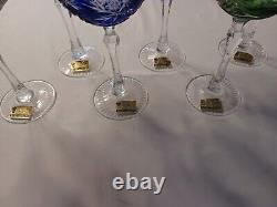 Beyer Bleikristall Hock 24% Lead Crystal Hand Cut Wine Glasses