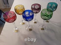 Beyer Bleikristall Hock 24% Lead Crystal Hand Cut Wine Glasses