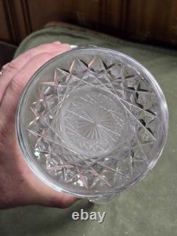 Big Antique Rare Signed Hawkes American Brilliant Cut Flower Glass Pitcher Ewer