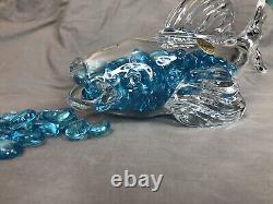 Blue Antique Crystal Glass Cut Brilliant American Vintage France Blue marbles