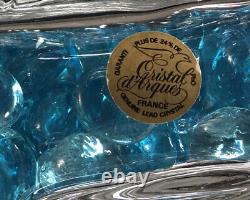 Blue Antique Crystal Glass Cut Brilliant American Vintage France Blue marbles