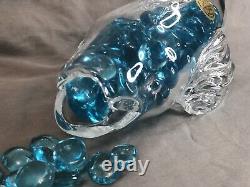 Blue Antique Crystal Glass Cut Brilliant American Vintage France Blue marbles