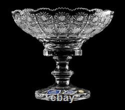 Bohemia Crystal, 8 Diameter Crystal Cut Fruit Bowl on a Stem