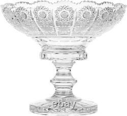 Bohemia Crystal, 8 Diameter Crystal Cut Fruit Bowl on a Stem Bohemia Crystal, 8 Diameter Crystal Cut Fruit Bowl on a Stem