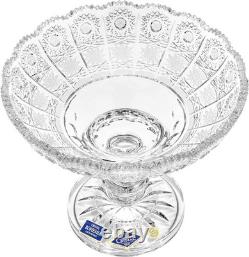Bohemia Crystal, 8 Diameter Crystal Cut Fruit Bowl on a Stem