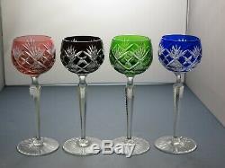 Bohemia Crystal Cut To Clear Wine Hock Glasses Set Of 4 7 7/8