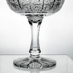 Bohemia Crystal Queens Lace Cut Covered Compote, Vintage Hand Cut 12 with Lid
