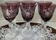 Bohemia Cut to Clear Glass 7 3/4 Set of 6 Amethyst Wine Glasses See Video