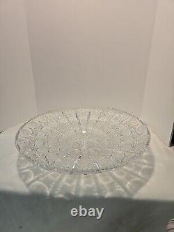 Bohemia Czech 24% Lead Crystal Large Round Bowl Hand Cut Queen Lace Glass 15.75
