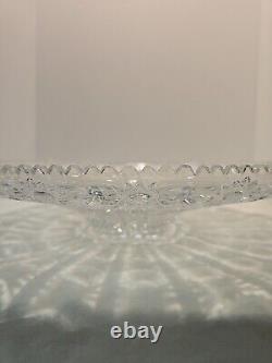 Bohemia Czech 24% Lead Crystal Large Round Bowl Hand Cut Queen Lace Glass 15.75
