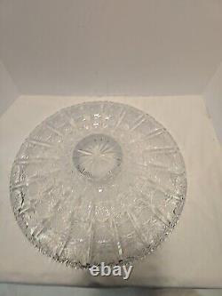 Bohemia Czech 24% Lead Crystal Large Round Bowl Hand Cut Queen Lace Glass 15.75