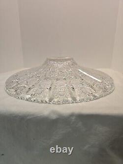 Bohemia Czech 24% Lead Crystal Large Round Bowl Hand Cut Queen Lace Glass 15.75