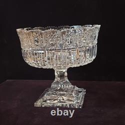 Bohemia Czech Crystal Hand cut 7.75 Pedestal Bowl
