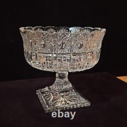 Bohemia Czech Crystal Hand cut 7.75 Pedestal Bowl