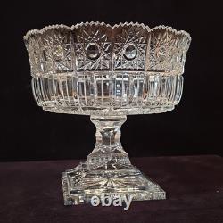 Bohemia Czech Crystal Hand cut 7.75 Pedestal Bowl