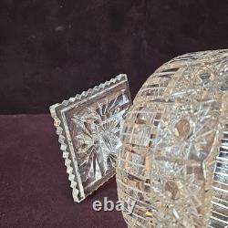 Bohemia Czech Crystal Hand cut 7.75 Pedestal Bowl