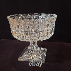Bohemia Czech Crystal Hand cut 7.75 Pedestal Bowl