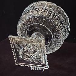 Bohemia Czech Crystal Hand cut 7.75 Pedestal Bowl