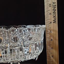 Bohemia Czech Crystal Hand cut 7.75 Pedestal Bowl