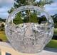 Bohemia Czech Cut Crystal Basket Glass VTG Large 11&times;10&times;9 Crosshatch Hobstar