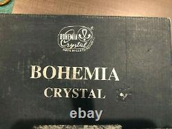 Bohemia Czech Lace Crystal Hand Cut 170ml Lead Wine Glass Set of 6 with Box