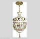 Bohemia Czech Moser hanging light chandelier- white cut to ruby