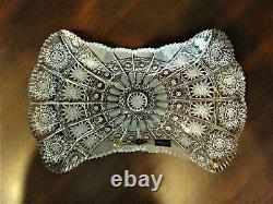 Bohemia Czech Platter, 12 Long, Vintage 24% lead Crystal hand cut, Queen Lace