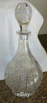 Bohemia Lead Crystal QUEEN LACE Hand Cut 13 Decanter With Stopper Bohemian Czech