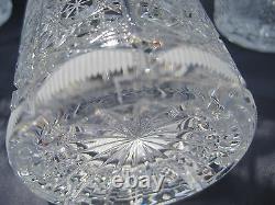 Bohemia Queen Lace Hand Cut 24% Lead Crystal Water Glass 12 Oz Mint 6 Pc