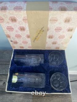 Bohemia Queen Lace Hand Cut 24% Lead Crystal Whiskey And Tumbler Set With Box