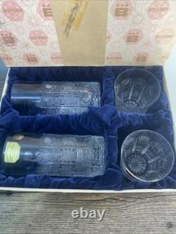 Bohemia Queen Lace Hand Cut 24% Lead Crystal Whiskey And Tumbler Set With Box