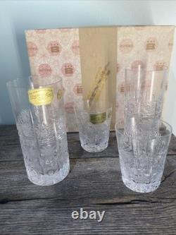 Bohemia Queen Lace Hand Cut 24% Lead Crystal Whiskey And Tumbler Set With Box