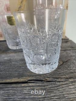 Bohemia Queen Lace Hand Cut 24% Lead Crystal Whiskey And Tumbler Set With Box