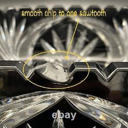 Bohemian Black Onyx Cut to Clear Crystal Sawtooth Bowl Ashtray Czech Republic