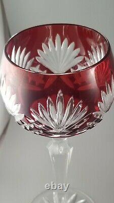 Bohemian Crystal CUT Colored Wine Glasses(4) Goblets Hungary