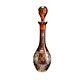 Bohemian Crystal Decanter with Glass Stopper Amber Cut to Clear Elegant Barware