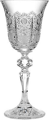 Bohemian Crystal Set of 6 Stem Liqueur Glasses 2Oz. /60Ml. Hand Cut Elegant Vinta