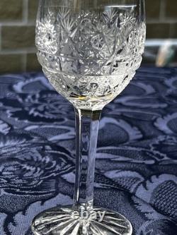 Bohemian Cut Crystal Queen Lace Wine Glasses Set of 6