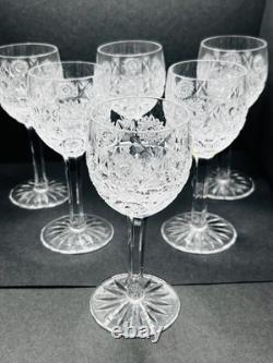 Bohemian Cut Crystal Queen Lace Wine Glasses Set of 6