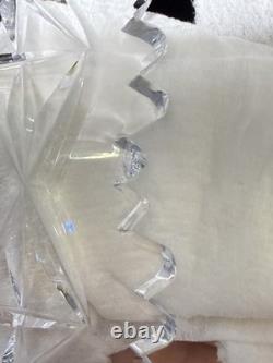 Bohemian Cut Crystal Vase, Large Stunning Glass 12 In Tall, Chipped