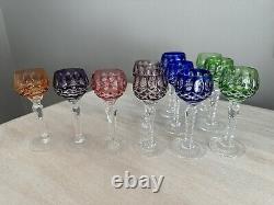 Bohemian Cut To Clear Crystal Cordial Shot Glasses Set Of 11